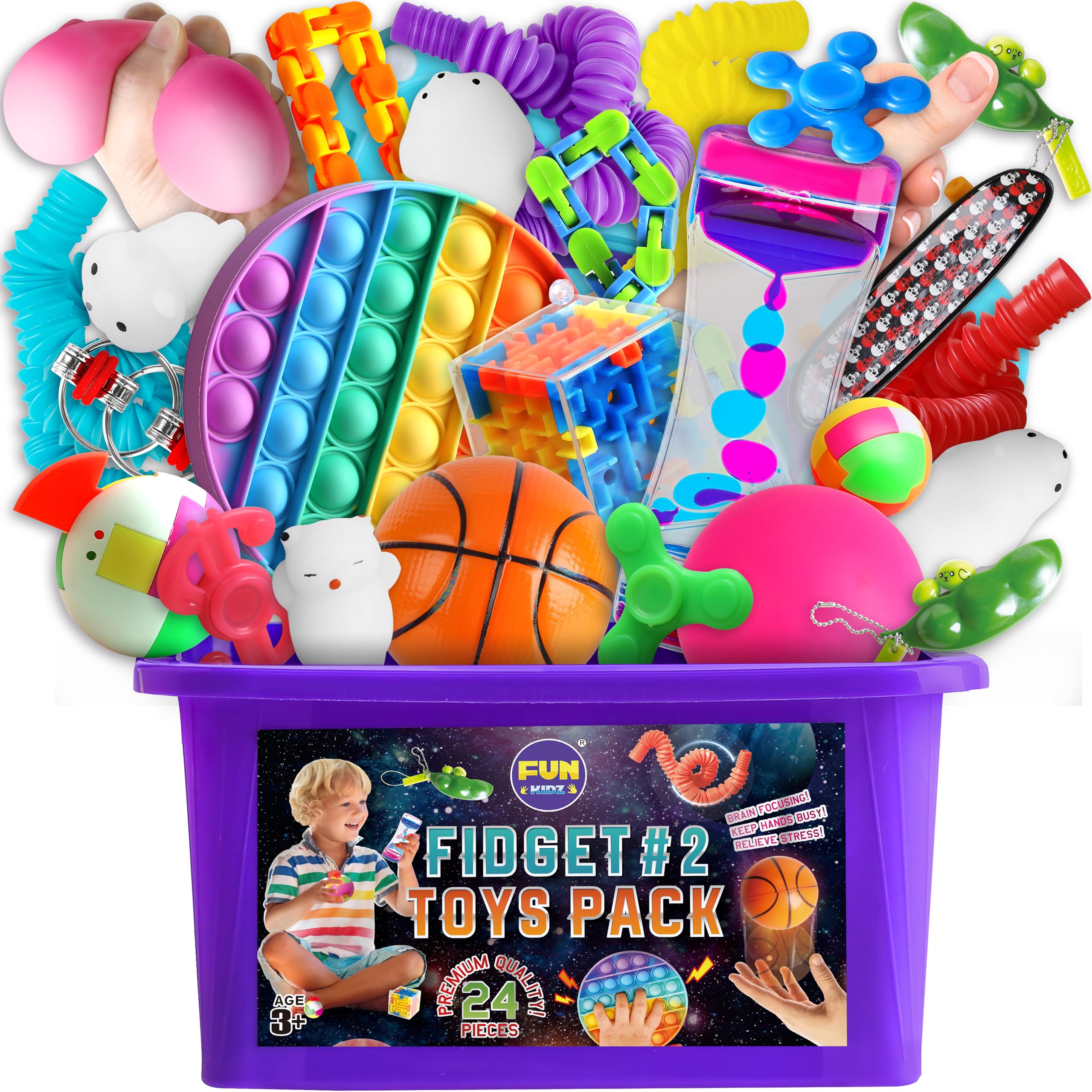 Fidget Toys Pack #2, Funkidz 23 Pcs Sensory Toys Set with Pop It